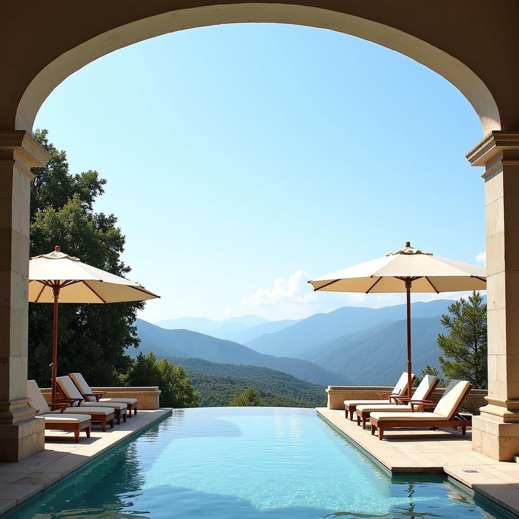 Relaxing Hotel Pool with Scenic View