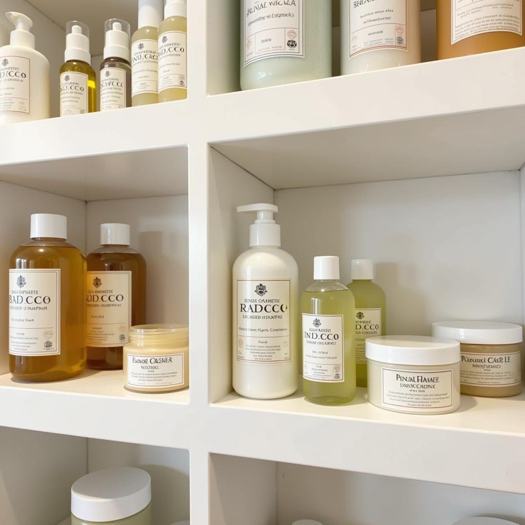 Natural skincare products used at an indeco spa