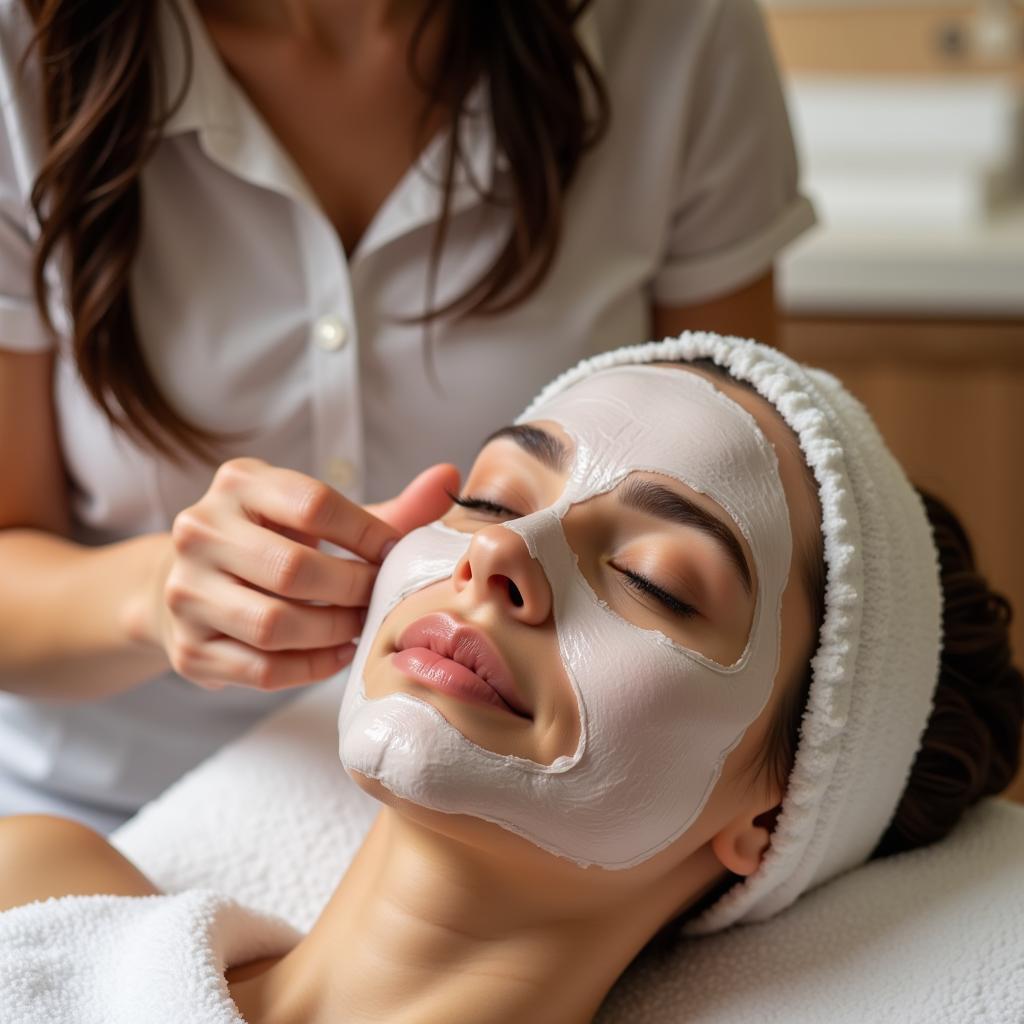 Facial treatment at a spa in Jalandhar