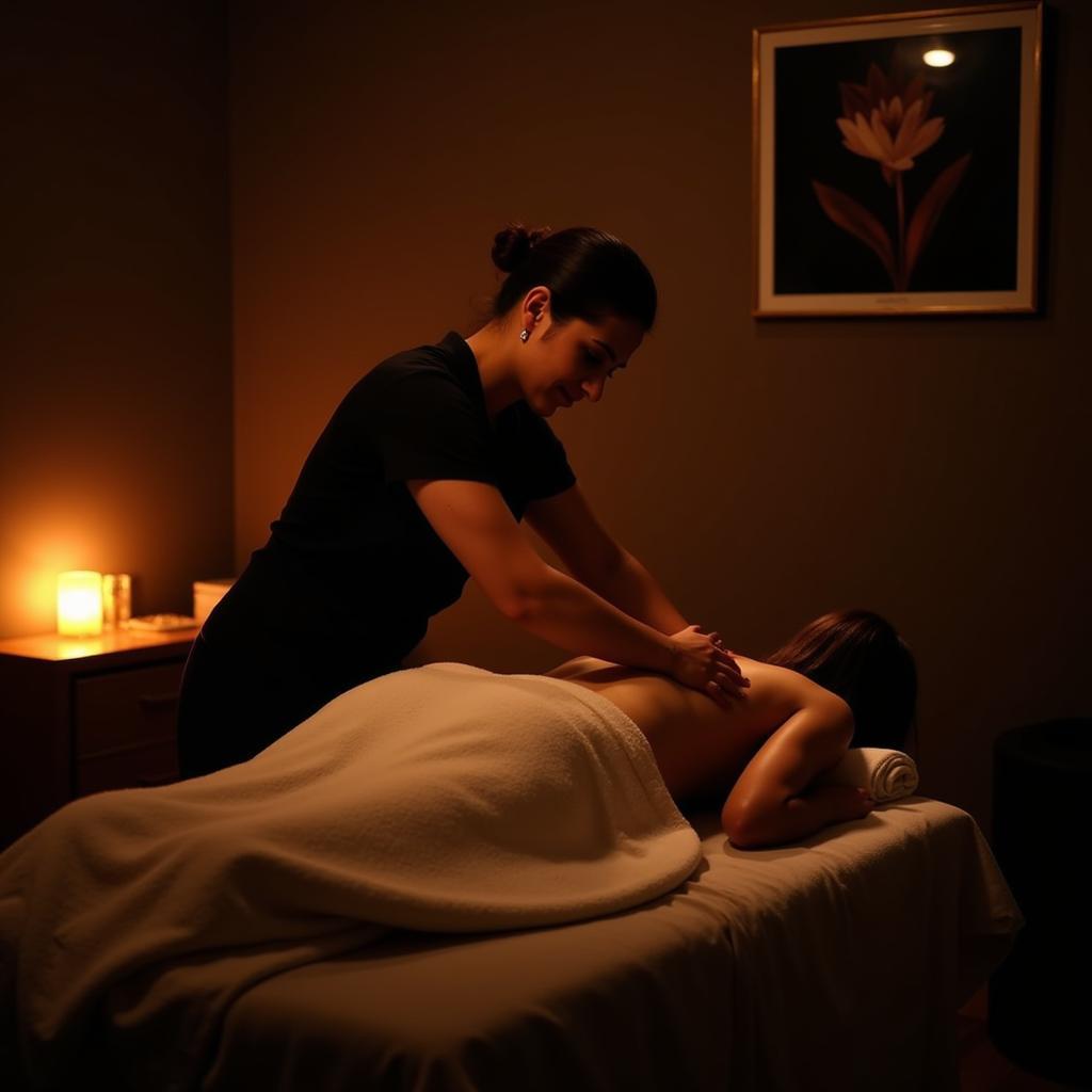 Massage therapy session at a Jalandhar spa