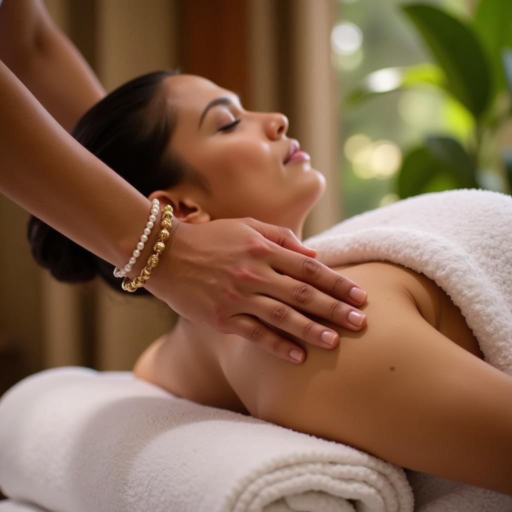 A relaxing spa treatment at a riverside resort in Kumbakonam.