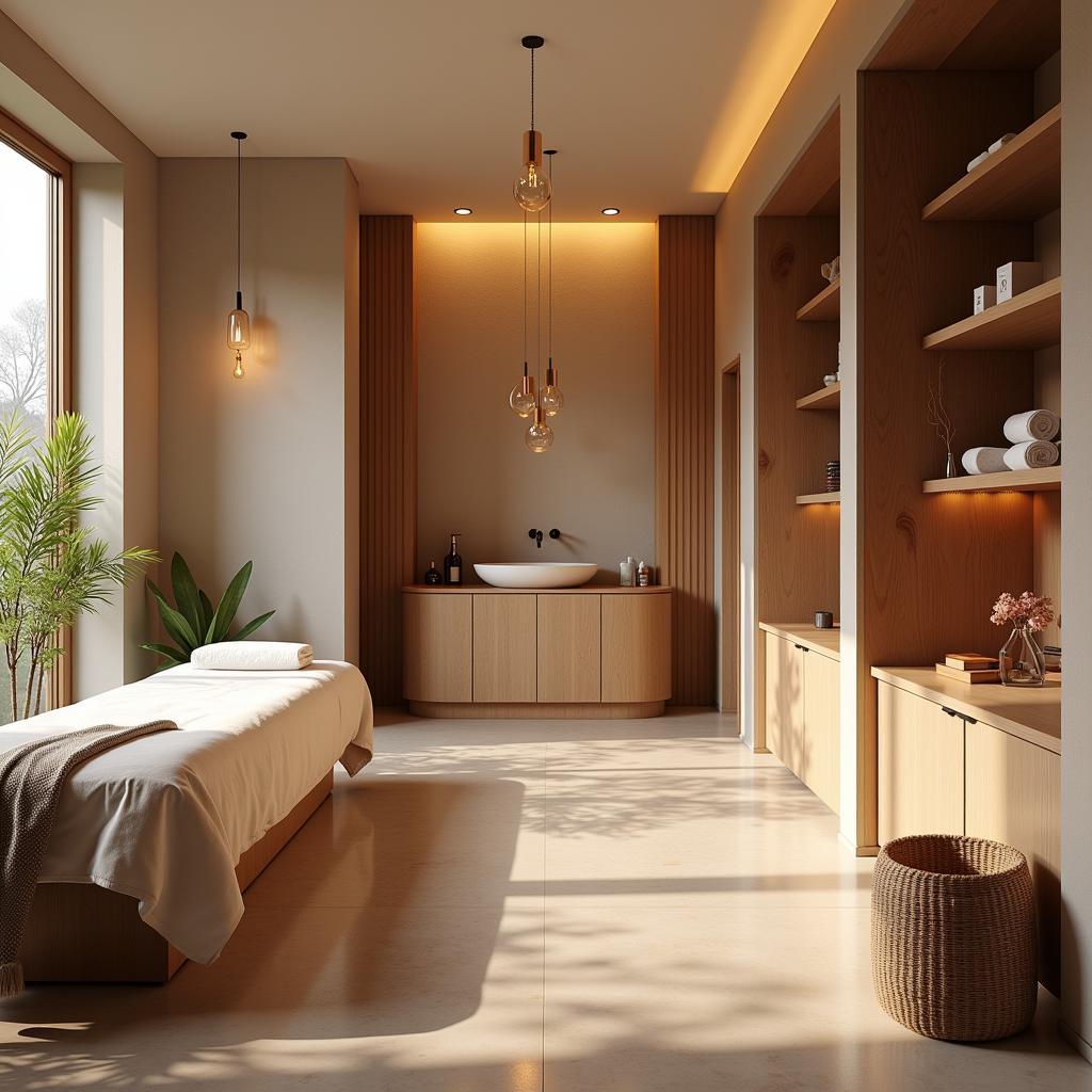 Luxurious Spa Interior in South Extension:  A tranquil and elegant space for relaxation and rejuvenation.