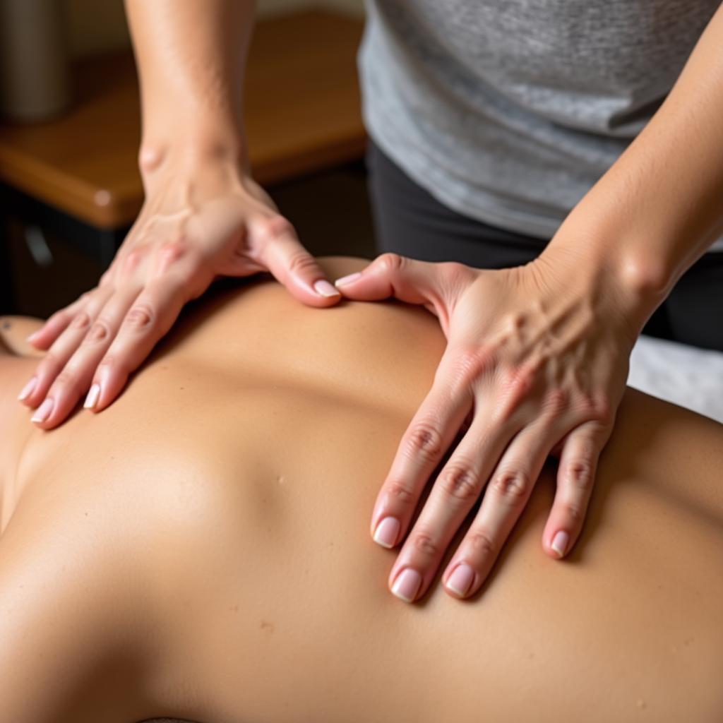 Massage Therapist Working on a Client