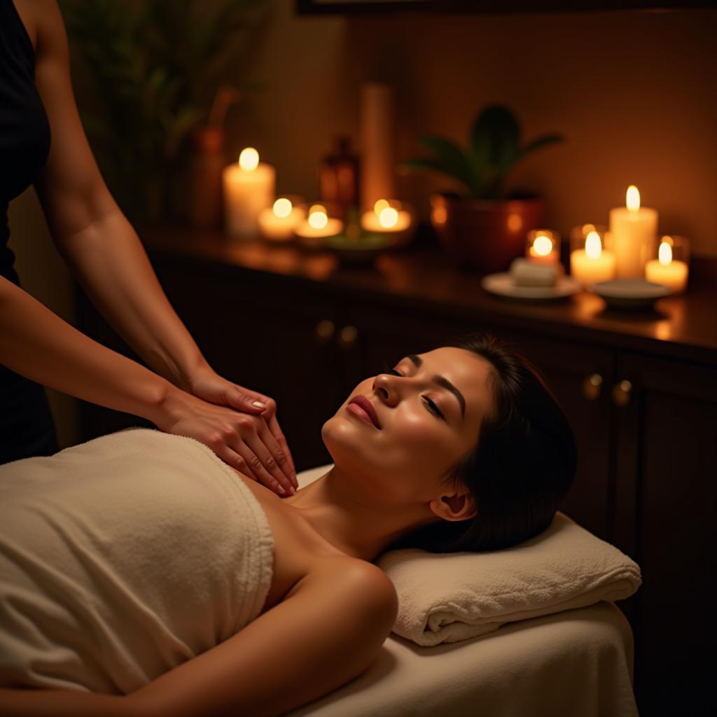 Relaxing massage at a park ave day spa