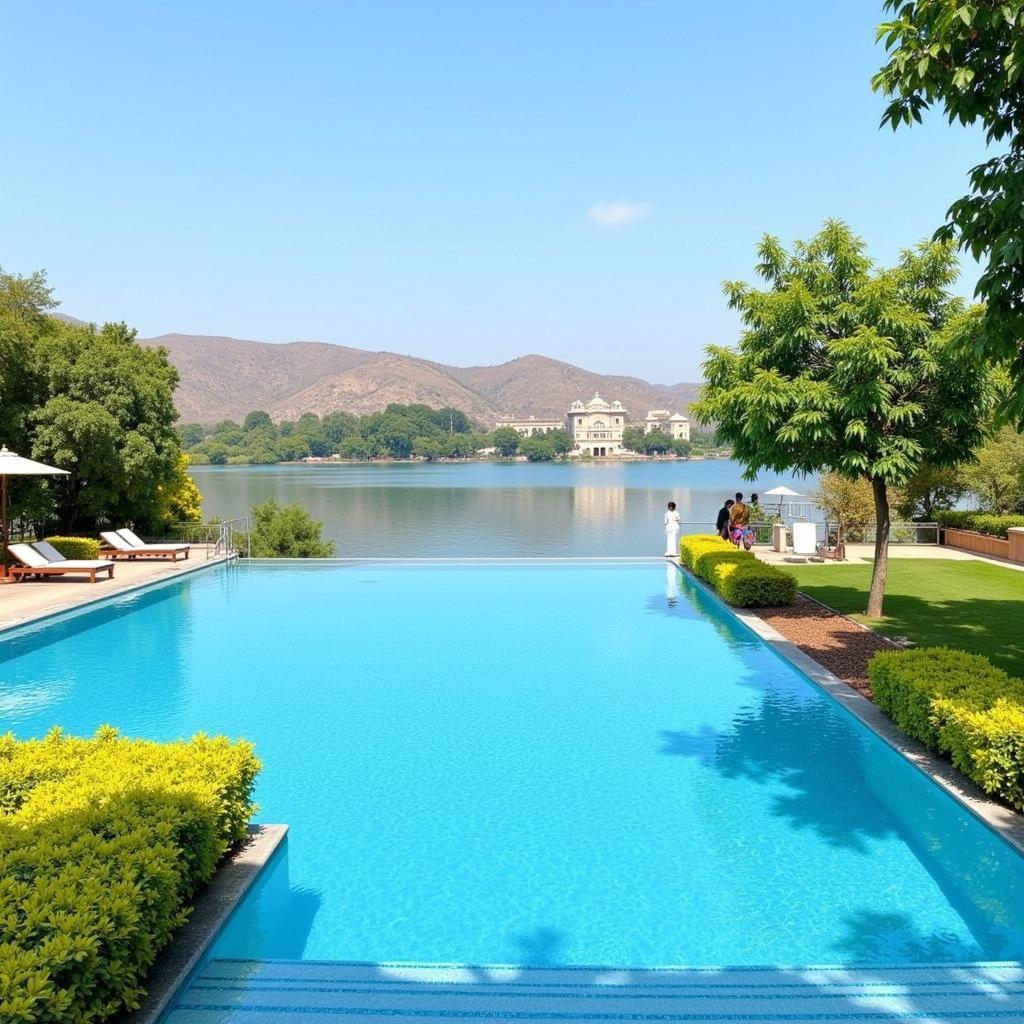 Stunning Pool Area at Radisson Udaipur Palace Resort