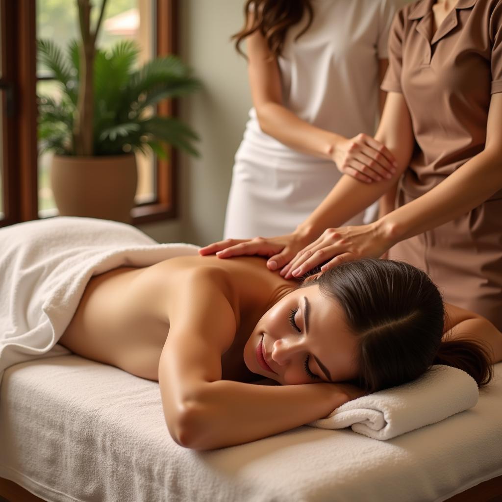 Couple enjoying a massage at the best spa in Seminyak.