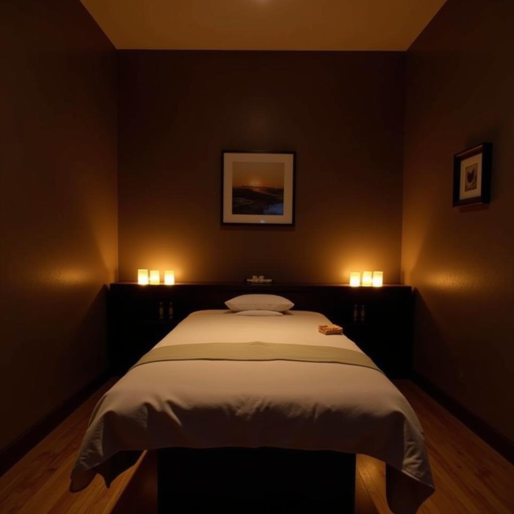 Calming treatment room at Sen Spa Roxy