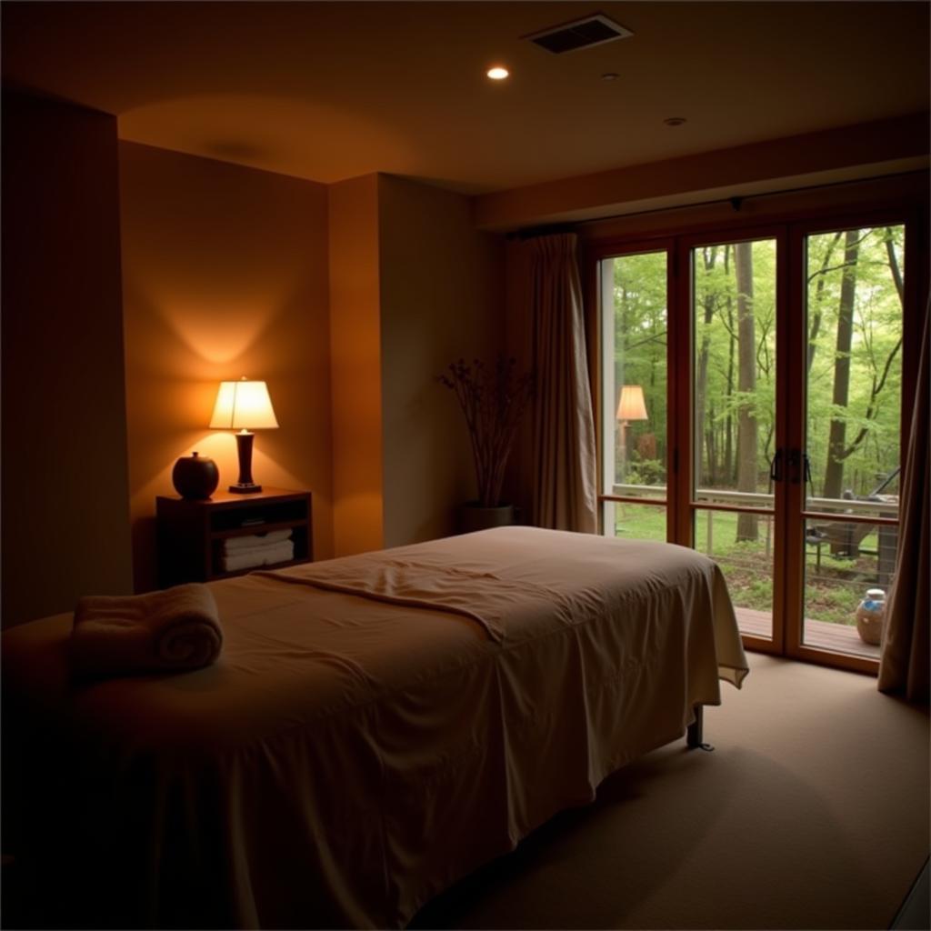 Inside a tranquil Sierra Nevada spa treatment room