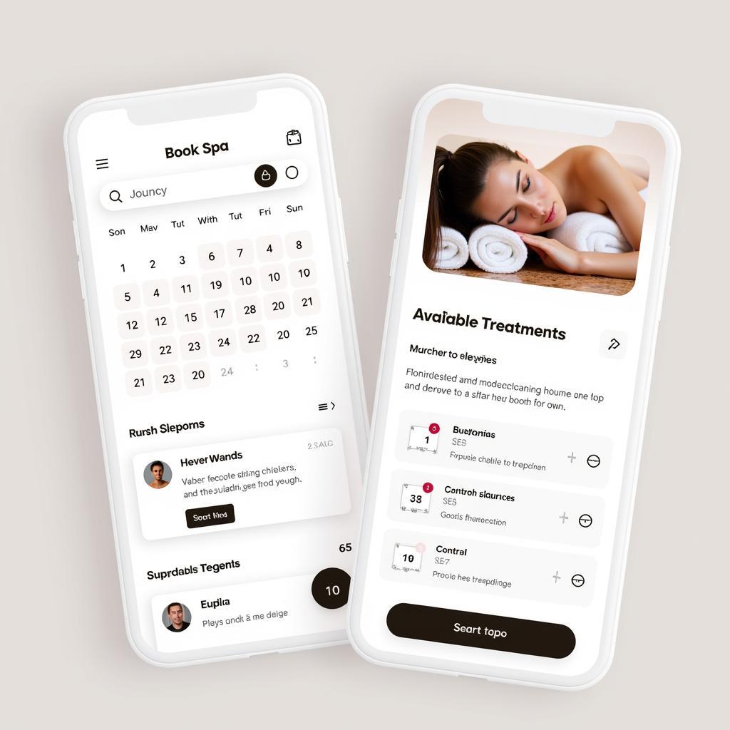 Spa App Booking Interface