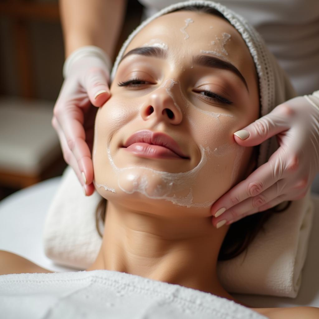 Facial treatment at a spa centre in Chandigarh