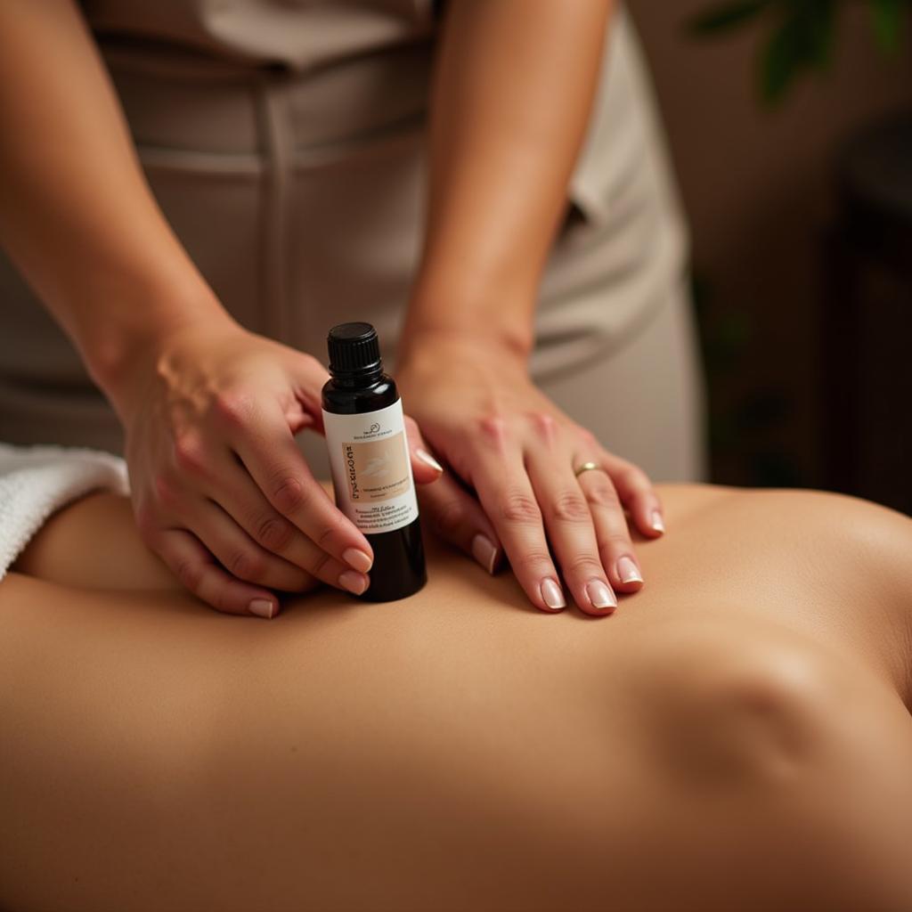 Close-up of hands massaging back