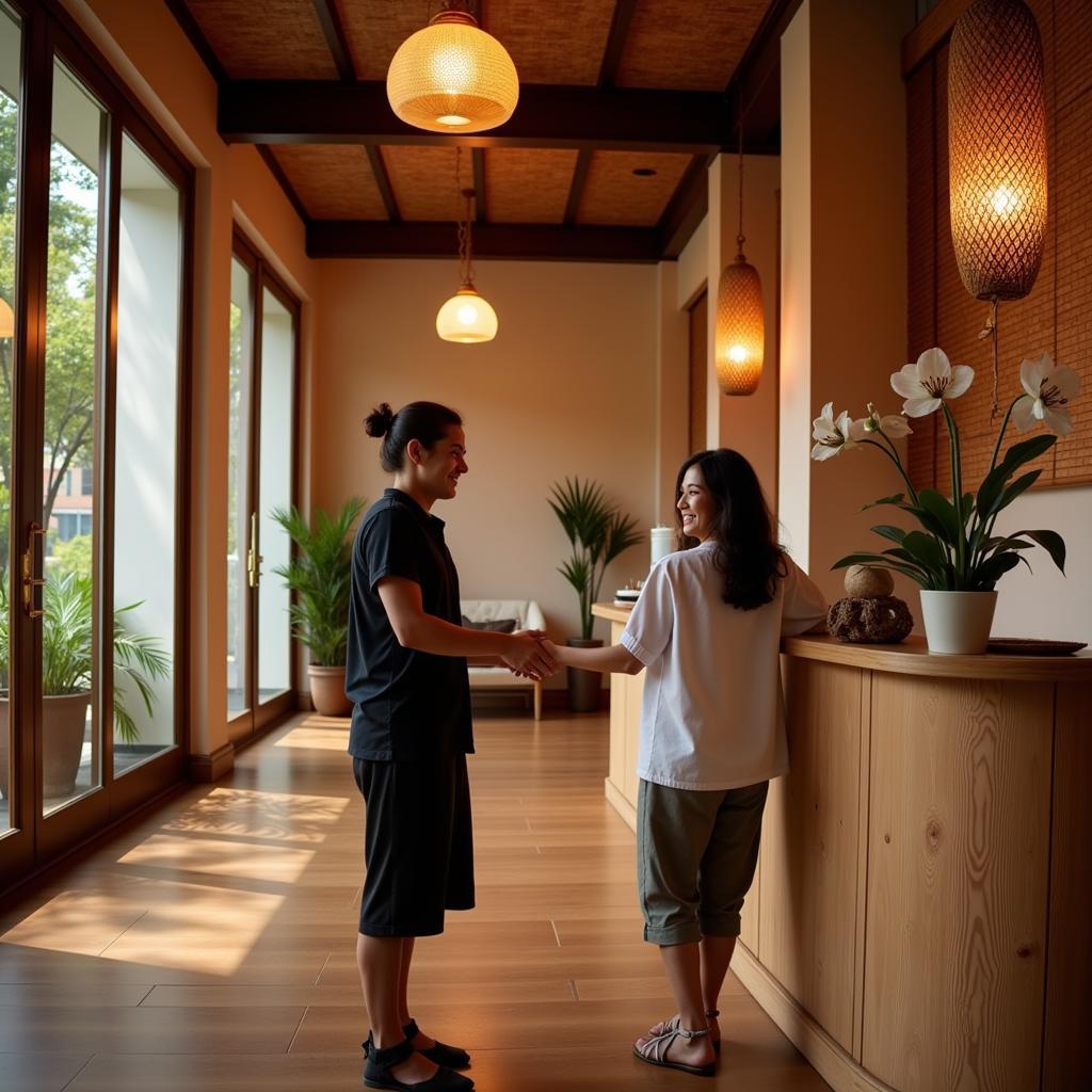 Welcoming Reception Area of a Thai Spa in Chembur