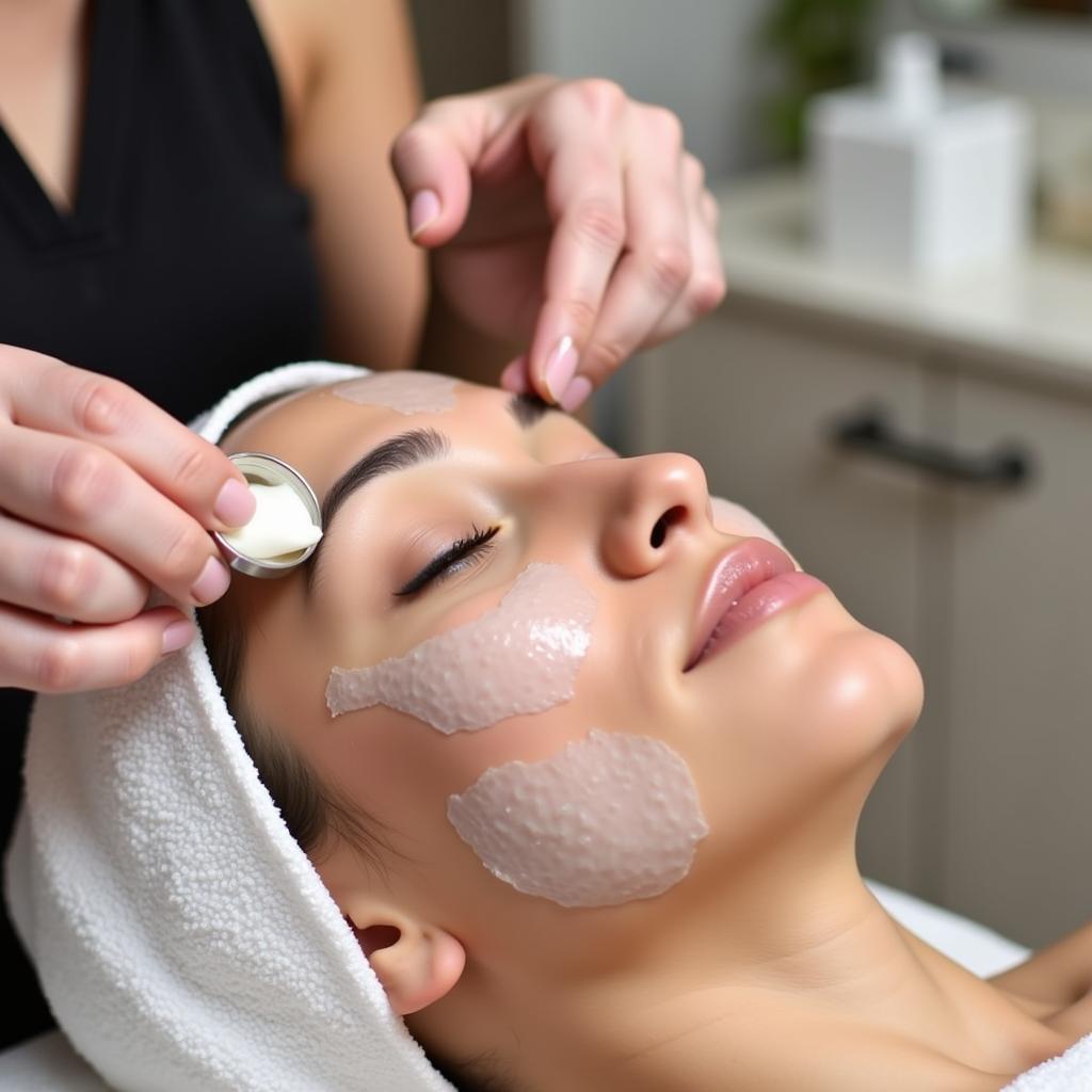 Facial treatment at Tuscany Spa Defence Colony