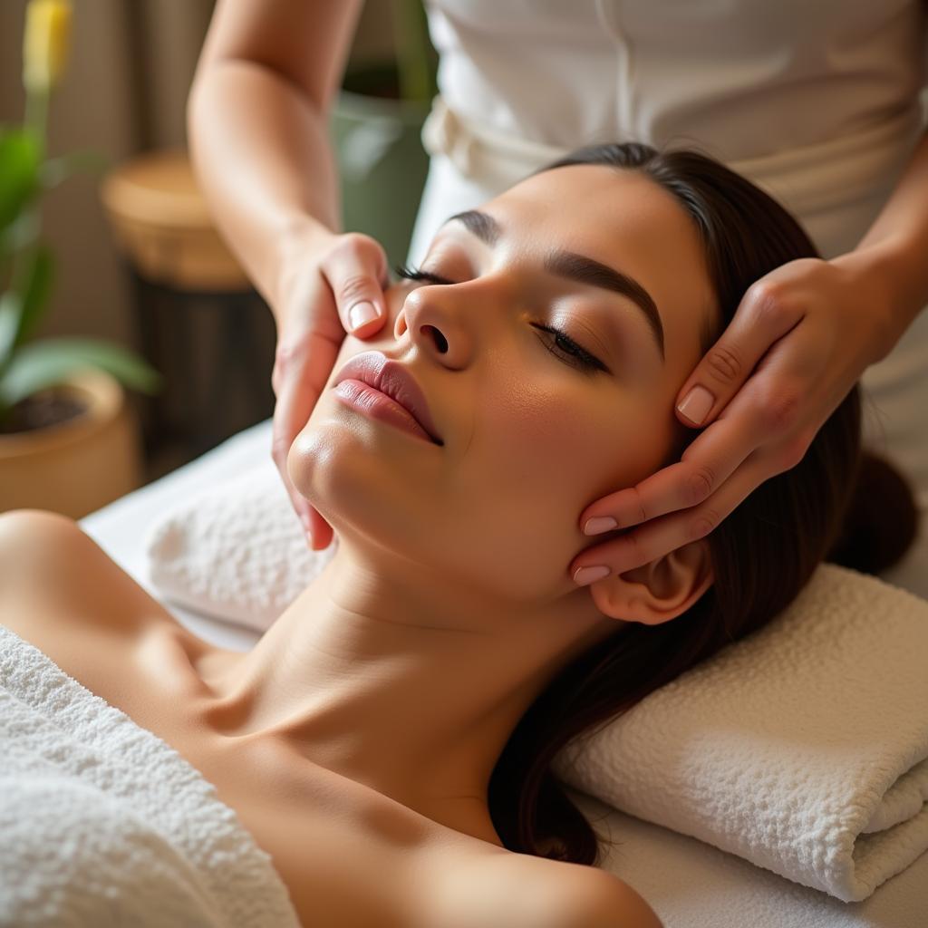 Woman Relaxing at Spa